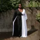 Plus Size Women Sexy V-Neck Contrast Long Sleeve Maxi Dress