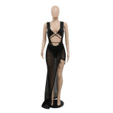 Sexy lace Jumpsuit with mesh irregular skirt Fashion two-piece women's clothing