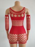 Women'S Sexy Hollow Out Lingerie Dress Sexy Mesh Low Back Nightclub Dress