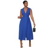 Women Casual Cutout Sleeveless Slit Dress