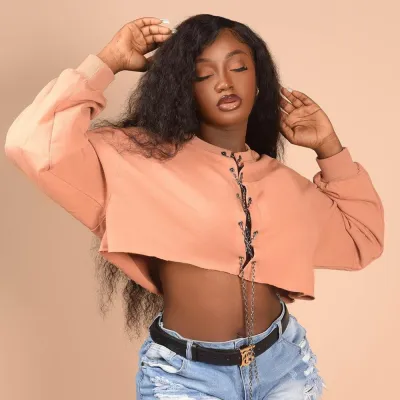 Women Fall Round Neck Long Sleeve Chain Top