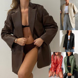 Women Fall/Winter Casual Blazer PU-Leather Jacket