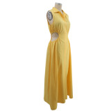 Women Casual Cutout Sleeveless Slit Dress
