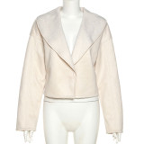 Fall/Winter Women'S Fashion Long Sleeve Turndown Collar Short Jacket Slim Warm Coat