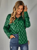 Women's Fall/Winter Fashion Cardigan Casual Check Jacquard Shirt