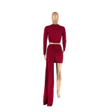 Women's Solid Color Sexy Two Piece Suit