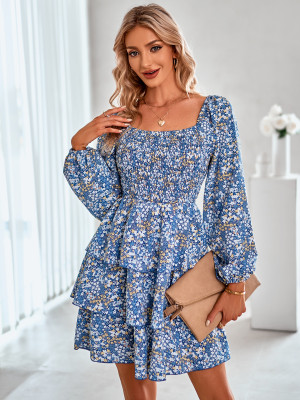 Women Casual Print Long Sleeve Dress