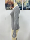 Fall Winter Pullover Knitting Shirt Women Flare Sleeve Turndown Collar Sweater