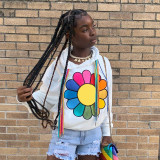 Women's Fashion Street Print Multi-Color Hoodie String Long Sleeve Top Hoodies