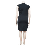 Plus Size Women's Spring/Summer Lace-Up Sexy Tight Fitting Dress