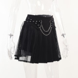 Women's Skirts Summer Party Hollow Chain Decorative Pleated Skirts