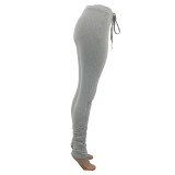 WomenCasual Ripped Bell Bottom Stacked Pant