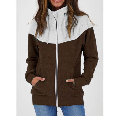 Fall Winter Women'S Casual Long Sleeve Fleece Zip High Neck Sweatshirt