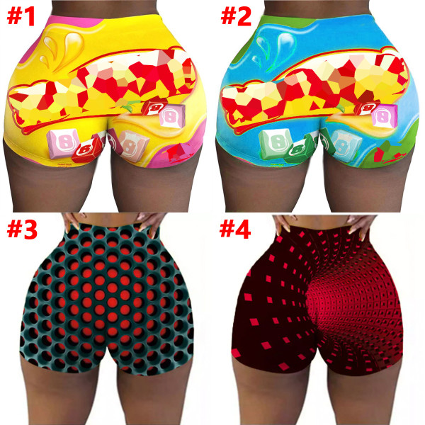 Women Sexy Ladies Tight Fitting Shorts Solid Color Shorts Yoga Pants