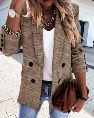 Women'S Chic Career Long Sleeve Jacket Coat