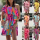 Floral Sweet One-Shoulder Cascading Ruffles Dress
