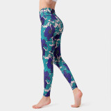 Yoga Pants Women'S High Waist Tight Fitting Butt Lift Print Basic Pants Sports Fitness Yoga Wear