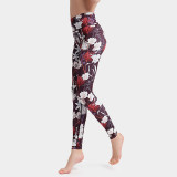 Yoga Pants Women'S High Waist Tight Fitting Butt Lift Print Basic Pants Sports Fitness Yoga Wear