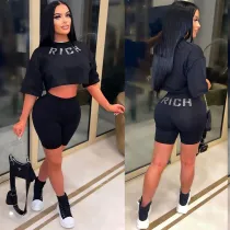 Letter Crop two-piece nightclub suit