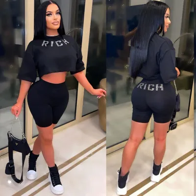 Letter Crop two-piece nightclub suit