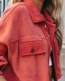 Women'S Fashion Solid Long Sleeve Casual Fleece Coat