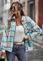 Winter Women'S Chic Casual Versatile Long Sleeve Plaid Jacket