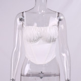 Low Back Camisole Sexy Sleeveless Herringbone Top