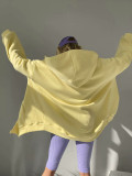 Women Fall/Winter Solid Color Long Sleeve Loose Hoodies