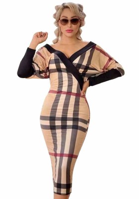 Women's Fashion Casual Slim Fit Chic Sexy Off Shoulder Print Dress