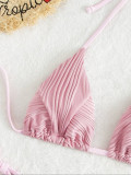 Drawstring Lace-Up Two Pieces Bikini