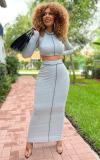 Women's Fashion Autumn and Winter Fashion Sexy Long Two Piece Skirt Suit