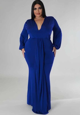 Fall Fashion Plus Size Women's Sexy Nightclub Dress Irregular V-Neck Dress