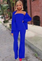 Women Sexy Strapless Jumpsuit + Suit Two Piece