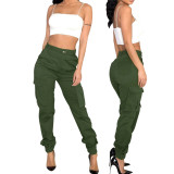 Women fitted camouflage print trousers