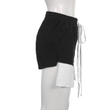 Women Summer Drawstring Slit Shorts