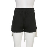 Women Summer Drawstring Slit Shorts