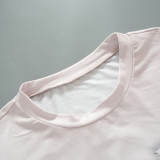 Women Round Neck Short Sleeve Print Crop T-Shirt