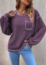 Women's Fall/Winter Round Neck Loose Versatile Knitting Shirt