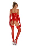 Plus Plus Size High Stretch bright leather pu sexy lingerie nightclub Tight Fitting clothes + pants
