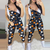 Pre-Fall Chic Women's Halloween Print Jumpsuit