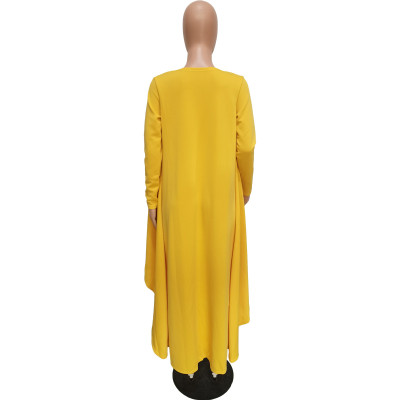 Women's autumn and winter solid color cardigan loose long cape coat