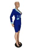 Women's Fall Color Block Suit Two Piece