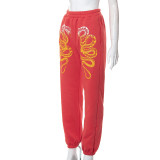 Women'S Autumn Low Waist Style Print Fashion Street Girdle Casual Pants Sweatpants