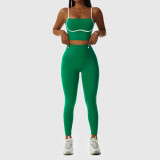 Yoga Suit Patchwork Hit Color Fitness Clothes Breathable Exercise Running Quick-Drying Sports Suit Women