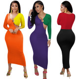 Women's Sexy Fashion Multicolor Patchwork Dresses