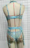Sexy Garter Cutout See-Through Lingerie Bikini Bra Set