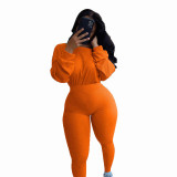 Women Fall Solid Color Long Sleeve Jumpsuit