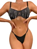 Source Metal Rhinestone Tassel Sexy Lingerie Sexy Women's Suit