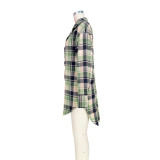 Women'S Autumn And Winter Fashion And Comfortable Cotton Plaid Loose Shirt