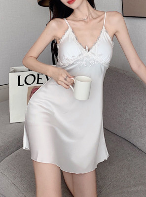 Satin Nightdress Women Summer Straps Sexy Pajamas Spring And Autumn Home Wear